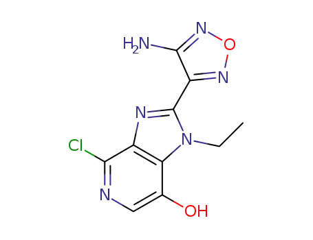 Molecular Structure of 842149-46-6 (2-(4-amino-1,2,5-oxadiazol-3-yl)-4-chloro-1-ethyl-1H-imidazo[4,5-c]pyridin-7-ol)