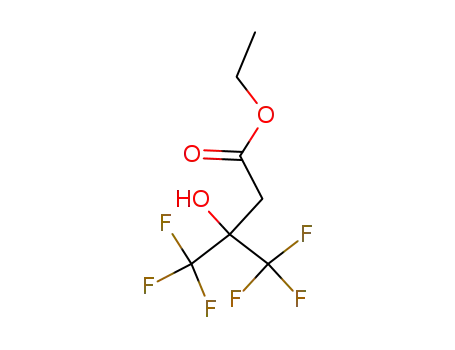 Molecular Structure of 665-09-8 (Butanoic acid, 4,4,4-trifluoro-3-hydroxy-3-(trifluoromethyl)-, ethyl ester)