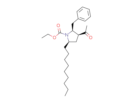 1-Pyrrolidinecarboxylic acid, 3-acetyl-5-nonyl-2-(phenylmethyl)-, ethyl
ester, (2S,3S,5R)-
