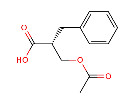 Molecular Structure of 195056-66-7 (Benzenepropanoic acid, -alpha--[(acetyloxy)methyl]-, (-alpha-R)- (9CI))