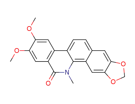 Molecular Structure of 548-31-2 (2,3-dimethoxy-12-methyl[1,3]benzodioxolo[5,6-c]phenanthridin-13(12H)-one)
