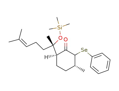 Cyclohexanone,
6-[(1S)-1,5-dimethyl-1-[(trimethylsilyl)oxy]-4-hexenyl]-3-methyl-2-(phenyl
seleno)-, (3R,6S)-