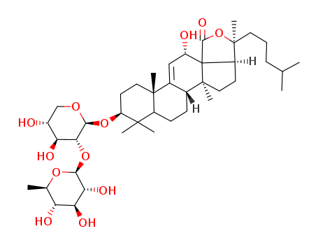 Lanost-9(11)-en-18-oic acid, 3-((2-O-(6-deoxy-beta-D-glucopyranosyl)-beta-D-xylopyranosyl)oxy)-12,20-dihydroxy-, gamma-lactone, (3beta,12alpha)-