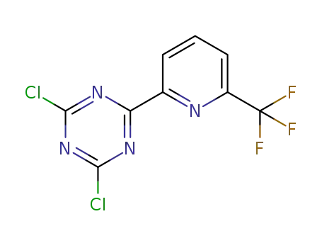Molecular Structure of 1446507-40-9 (2,4-dichloro-6-(6-(trifluoromethyl)pyridin-2-yl)-1,3,5-triazine)