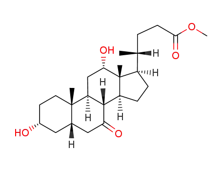 Molecular Structure of 10538-65-5 ((3alpha,5beta,12alpha)-3,12-Dihydroxy-7-oxocholan-24-oic acid methyl ester)