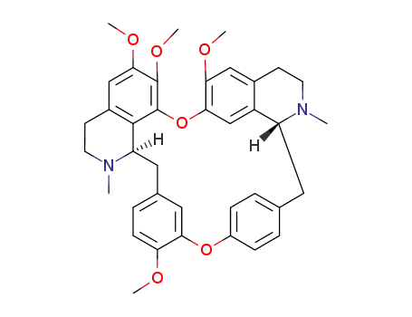 Molecular Structure of 23495-89-8 (16H-1,24:6,9-Dietheno-11,15-metheno-2H-pyrido[2',3':17,18][1,11]dioxacycloeicosino[2,3,4-ij]isoquinoline,3,4,4a,5,16a,17,18,19-octahydro-12,21,22,26-tetramethoxy-4,17-dimethyl-,(4aR,16aR)-rel- (9CI))