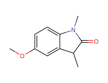 Molecular Structure of 116707-99-4 (1,3-Dimethyl-5-methoxy-2,3-dihydro-1H-indole-2-one)