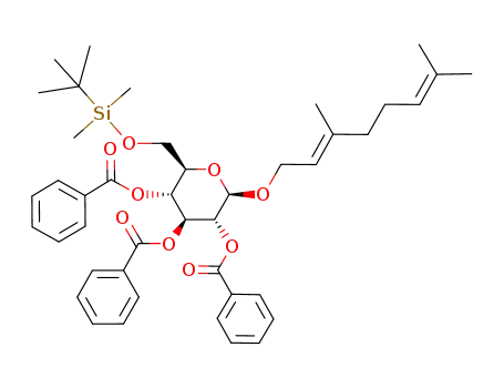 geranyl 2,3,4-tri-O-benzoyl-6-O-tert-butyldimethylsilyl-β-D-glucopyranoside
