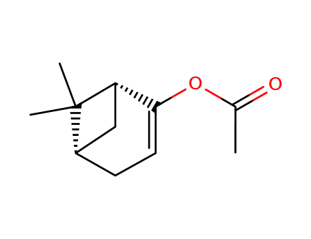 Molecular Structure of 28239-05-6 (Bicyclo[3.1.1]hept-2-en-2-ol, 6,6-dimethyl-, acetate, (1R)-)