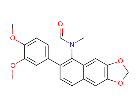 Molecular Structure of 105594-89-6 (Formamide,
N-[6-(3,4-dimethoxyphenyl)naphtho[2,3-d]-1,3-dioxol-5-yl]-N-methyl-)