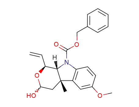3-hydroxy-6-methoxy-4a-methyl-1-vinyl-3,4,4a,9a-tetrahydro-1<i>H</i>-pyrano[3,4-<i>b</i>]indole-9-carboxylic acid benzyl ester