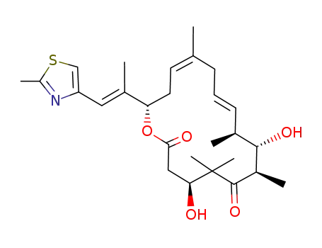 Molecular Structure of 350493-61-7 ((E)-9,10-dehydro-12,13-desoxyepothilone B)