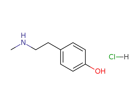 Molecular Structure of 13062-76-5 (4-[2-(Methylamino)ethyl]phenol hydrochloride)