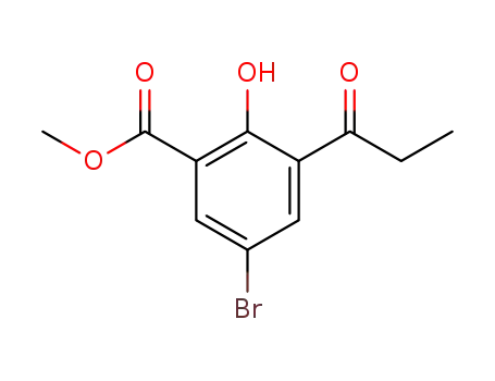 Molecular Structure of 91099-82-0 (Methyl 5-Bromo-2-hydroxy-3-propionylbenzoate)