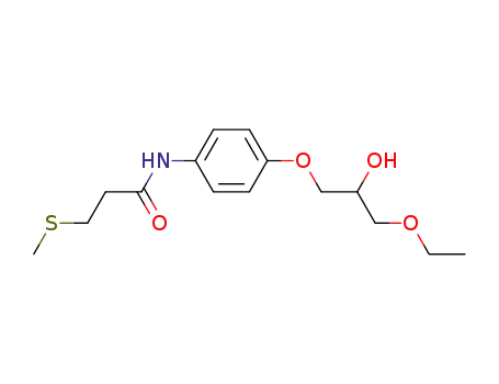 Molecular Structure of 94057-02-0 (N-[4-(3-Ethoxy-2-hydroxypropoxy)phenyl]-3-(methylthio)propanamide)