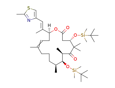 Molecular Structure of 204195-20-0 ((Z)-(4S,7R,8S,9S,16S)-4,8-Bis-(tert-butyl-dimethyl-silanyloxy)-5,5,7,9,13-pentamethyl-16-[(E)-1-methyl-2-(2-methyl-thiazol-4-yl)-vinyl]-oxacyclohexadec-13-ene-2,6-dione)