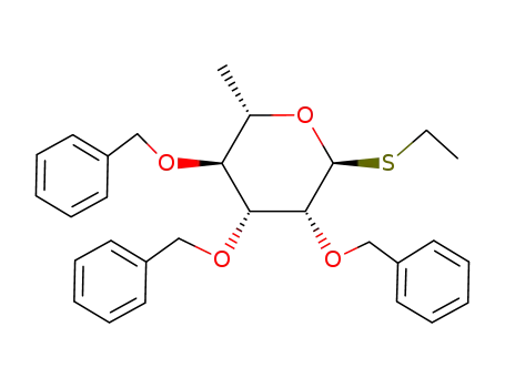 Molecular Structure of 128962-63-0 (ethyl 2,3,4-tri-O-benzyl-1-thio-α-L-rhamanopyranoside)