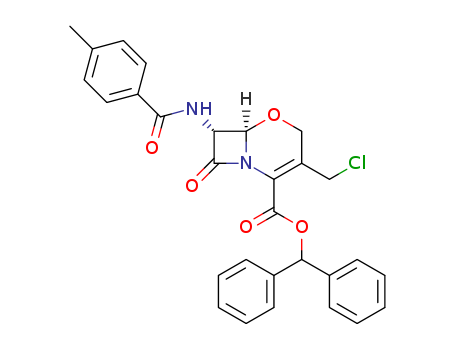 Benzhydryl (6R,7R)-3-(chloromethyl)-7-[(4-methylbenzoyl)amino]-8-oxo-5-oxa-1-azabicyclo[4.2.0]oct-2-ene-2-carboxylate