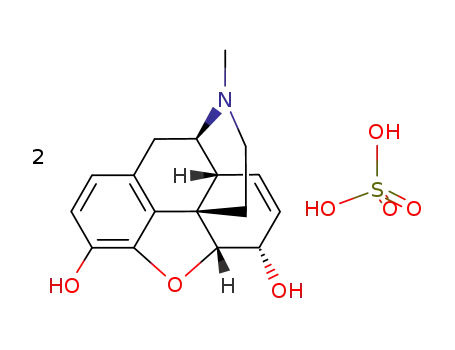 Molecular Structure of 6211-15-0 (MORPHINE HEMI[SULFATE PENTAHYDRATE])