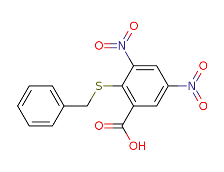 Molecular Structure of 475096-00-5 (2-(phenylmethylsulfanyl)-3,5-dinitrobenzenecarboxylic acid)