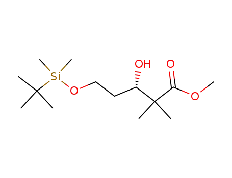 Molecular Structure of 263900-32-9 ((+)-METHYL (3S)-5-[(TERT-BUTYLDIMETHYLSILYL)OXY]-3-HYDROXY-2,2-DIMETHYLPENTANOATE)