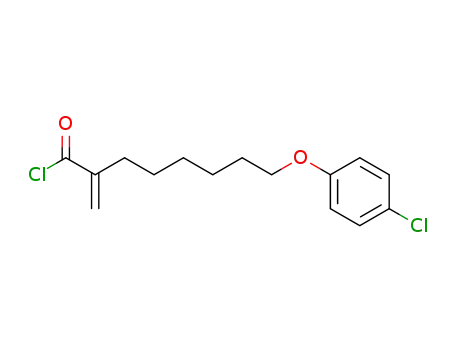 Molecular Structure of 124083-16-5 (8-(4-Chloro-phenoxy)-2-methylene-octanoyl chloride)