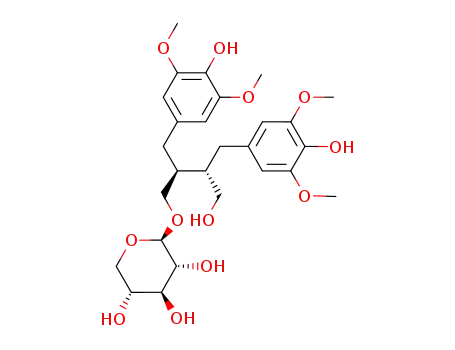 Molecular Structure of 126882-53-9 ([(2R,3R)-4-(3,5-Dimethoxy-4-hydroxyphenyl)-3-(hydroxymethyl)-2-(3,5-dimethoxy-4-hydroxybenzyl)butyl]β-D-xylopyranoside)