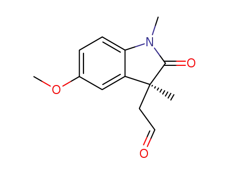 Molecular Structure of 153109-52-5 ((3S)-(5-methoxy-1,3-dimethyl-2-oxo-2,3-dihydro-1H-indol-3-yl)acetaldehyde)