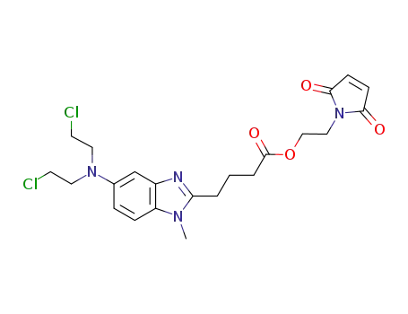 Molecular Structure of 1297582-82-1 (2-{4-[6-bis(2-chloroethyl)amino-3-methylbenzo[d]imidazol-2-yl]butanoyl}oxyethylmaleimide)