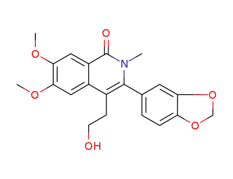 Molecular Structure of 1207666-57-6 (3-(benzo[d][1,3]dioxol-5-yl)-4-(2-hydroxyethyl)-6,7-dimethoxy-2-methylisoquinolin-1(2H)-one)
