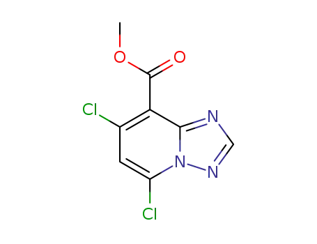 Molecular Structure of 1262133-51-6 (methyl (5,7-dichloro-[1,2,4]triazolo[1,5-a]pyridin-8-yl)carboxylate)