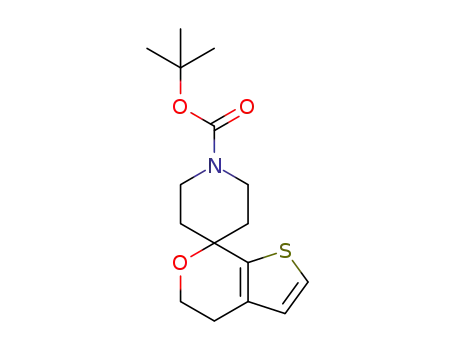 Molecular Structure of 1283095-48-6 (t-Butyl Spiro[4,5-dihydrothieno[2,3-c]pyran-7,4-piperidine]-1-carboxylate)