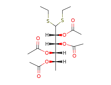 Molecular Structure of 24807-89-4 (2-O,3-O,4-O,5-O-Tetraacetyl-L-rhamnose diethyl dithioacetal)