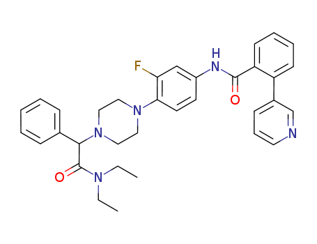 1-Piperazineacetamide, N,N-diethyl-4-[2-fluoro-4-[[2-(3-pyridinyl)benzoyl]amino]phenyl]-α-phenyl-