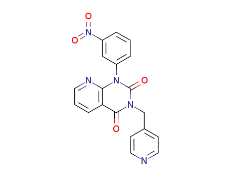 Molecular Structure of 152814-89-6 (1-(3-Nitrophenyl)-3-(4-pyridinylmethyl)-pyrido[2,3-d]pyrimidine-2,3-(1H,3H)-dionehydrochloride)