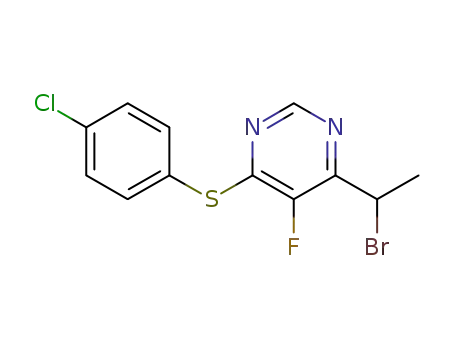 Molecular Structure of 1112937-26-4 (4-(1-bromoethyl)-6-(4-chlorophenylthio)-5-fluoropyrimidine)