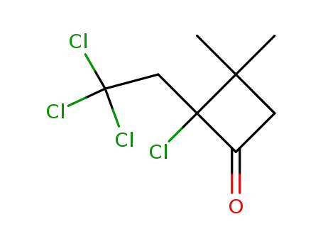 Molecular Structure of 68697-08-5 (Cyclobutanone, 2-chloro-3,3-dimethyl-2-(2,2,2-trichloroethyl)-)