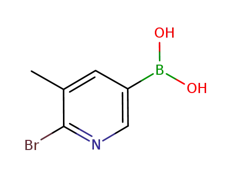 Molecular Structure of 1003043-34-2 (6-Bromo-5-methylpyridine-3-boronic acid)