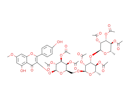 4',5-Dihydroxy-7-methoxy-flavon-3-O-octa-O-acetyl-<O-α-L-rhamnopyranosyl-(1-3)-O-α-L-rhamnopyranosyl-(1-6)>-β-D-galaktopyranosid