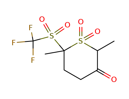 2,6-dimethyl-6-((trifluoromethyl)sulfonyl)tetrahydro-thiopyran-3-one 1,1-dioxide