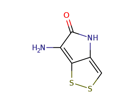 Molecular Structure of 488-03-9 (6-Amino-1,2-dithiolo[4,3-b]pyrrol-5(4H)-one)