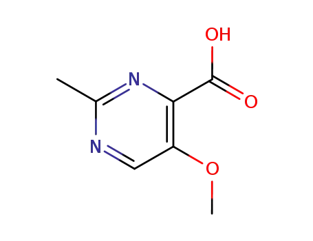 Molecular Structure of 113949-10-3 (4-Pyrimidinecarboxylicacid,5-methoxy-2-methyl-(9CI))