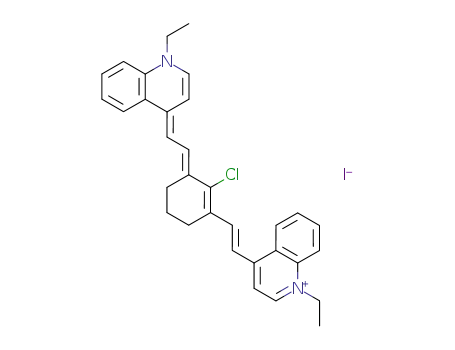 Molecular Structure of 65303-21-1 (4-[(E)-2-(2-CHLORO-3-((E)-2-[1-ETHYL-4(1H)-QUINOLINYLIDENE]ETHYLIDENE)-1-CYCLOHEXEN-1-YL)ETHENYL]-1-ETHYLQUINOLINIUM IODIDE)