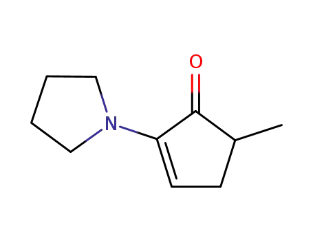 Molecular Structure of 4933-43-1 (2-Cyclopenten-1-one, 5-methyl-2-(1-pyrrolidinyl)-)