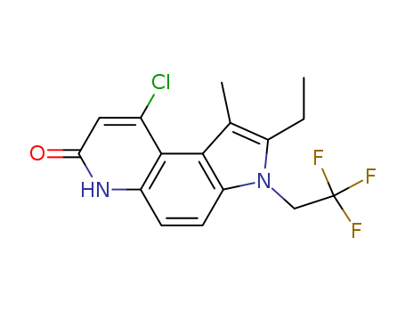 7H-Pyrrolo[3,2-f]quinolin-7-one,9-chloro-2-ethyl-3,6-dihydro-1-methyl-3-(2,2,2-trifluoroethyl)-