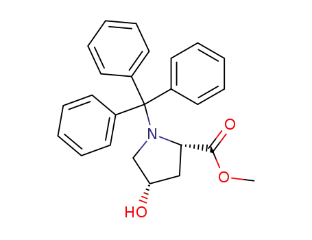 Molecular Structure of 129430-93-9 (TRANS-4-HYDROXY-N-TRIPHENYLMETHYL-L-PROLINE METHYL ESTER)