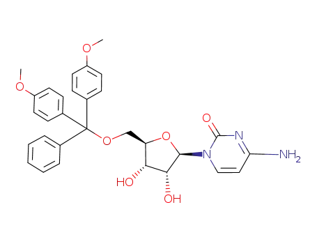 Molecular Structure of 112897-99-1 (5'-O-[Bis(4-methoxyphenyl)phenylmethyl]cytidine)
