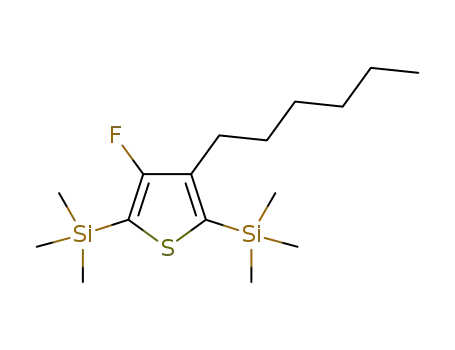 Molecular Structure of 1421780-70-2 (3-fluoro-4-hexyl-2,5-bis(trimethylsilyl)thiophene)