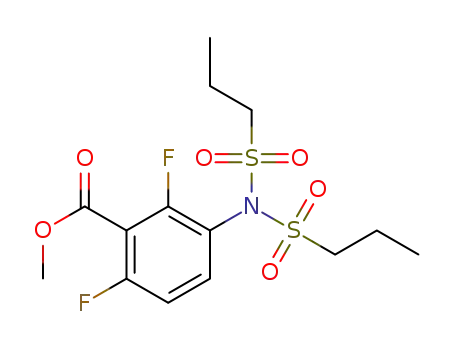 Molecular Structure of 1186193-95-2 (methyl 2,6-difluoro-3-(N-(propylsulfonyl)propylsulfonamido)benzoate)