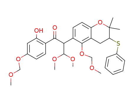 3-(2-hydroxy-4-methoxymethoxyphenyl)-1,1-dimethoxy-2-(5-methoxymethoxy-2,2-dimethyl-3-phenylthiochroman-6-yl)-propan-3-one